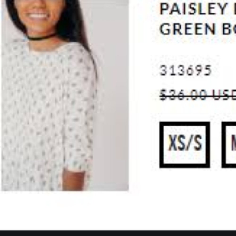 Boxy tee green paisley droplets